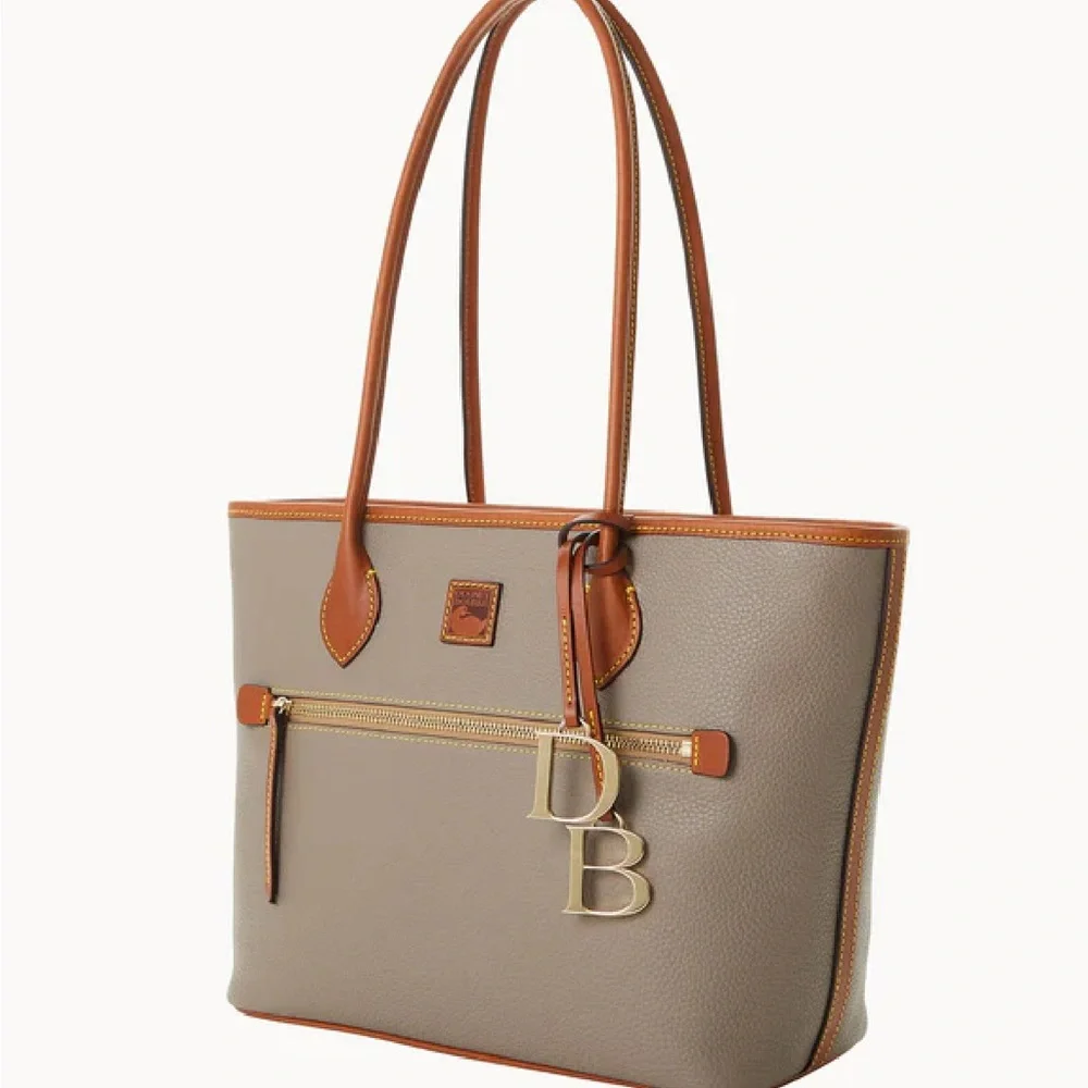 Dooney & Bourke pebble grain Taupe and Brown Leather Tote - Picture 8 of 8